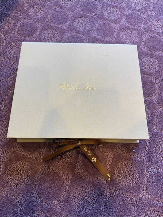 Loro Piana Accessories - Loro Piana Cream Gift Box with Brown Ribbon and Gold Logo